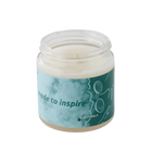 "Made to inspire" soy wax candle in clear glass jar