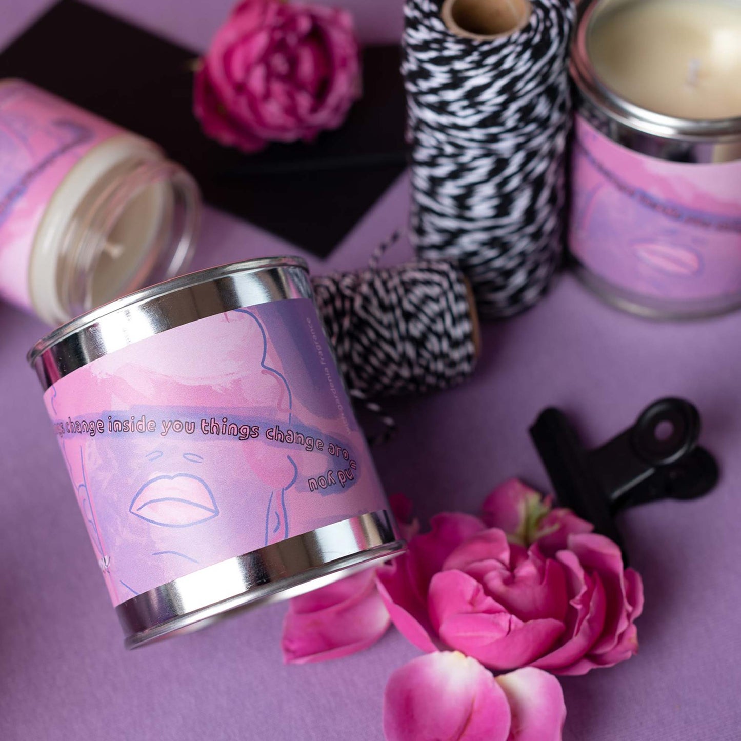 "When things change..." soy wax candle in a metal can
